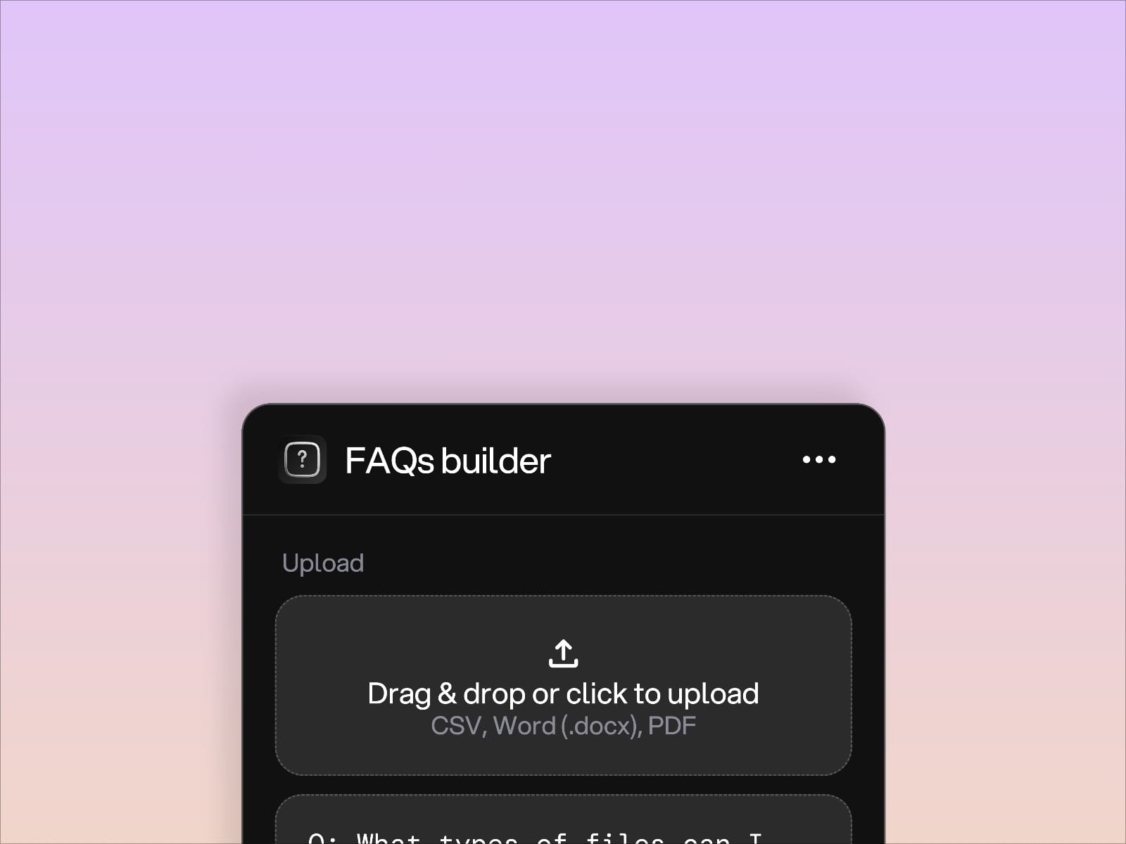 FAQs Builder