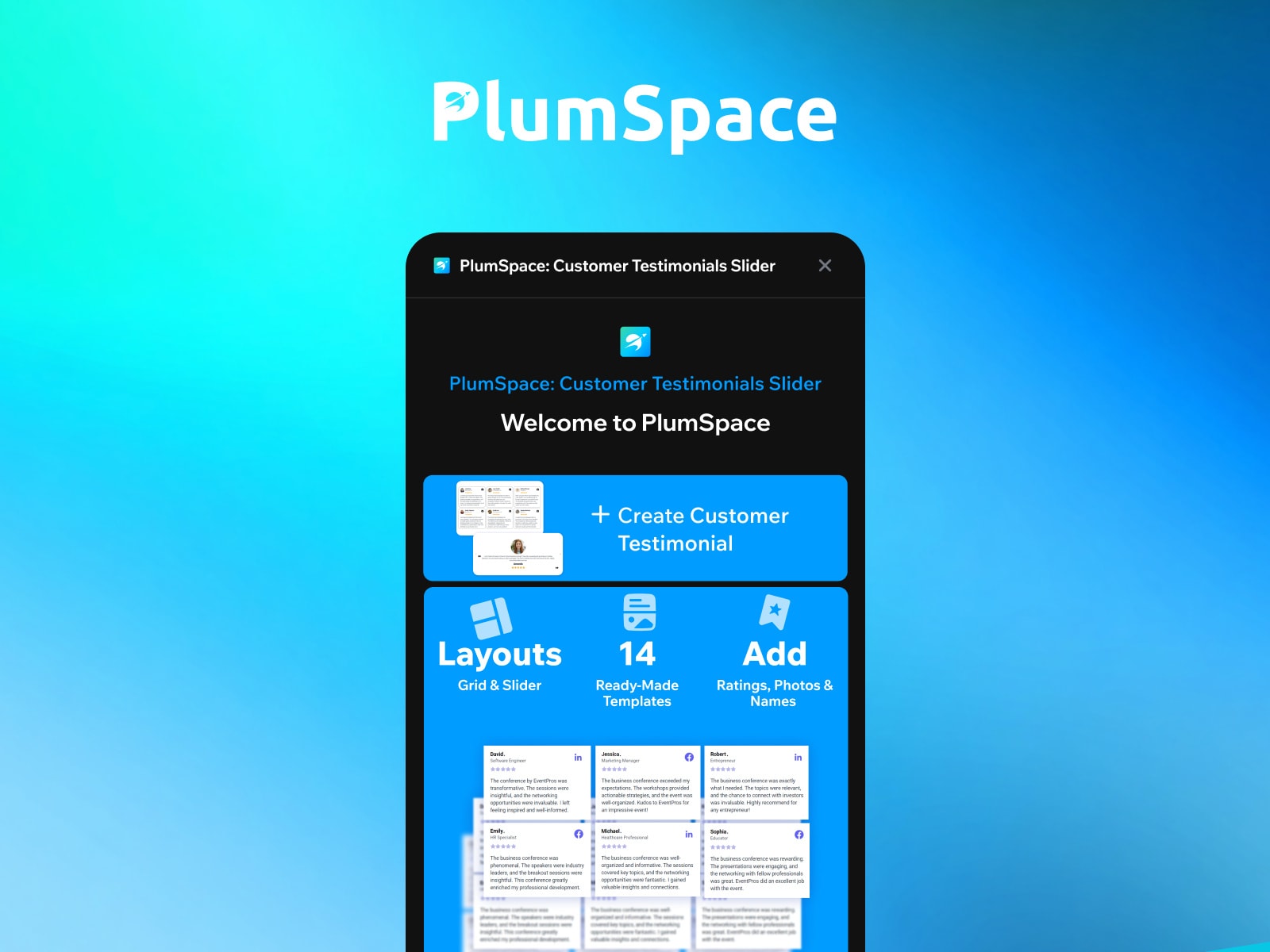 PlumSpace: Customer Testimonials Slider