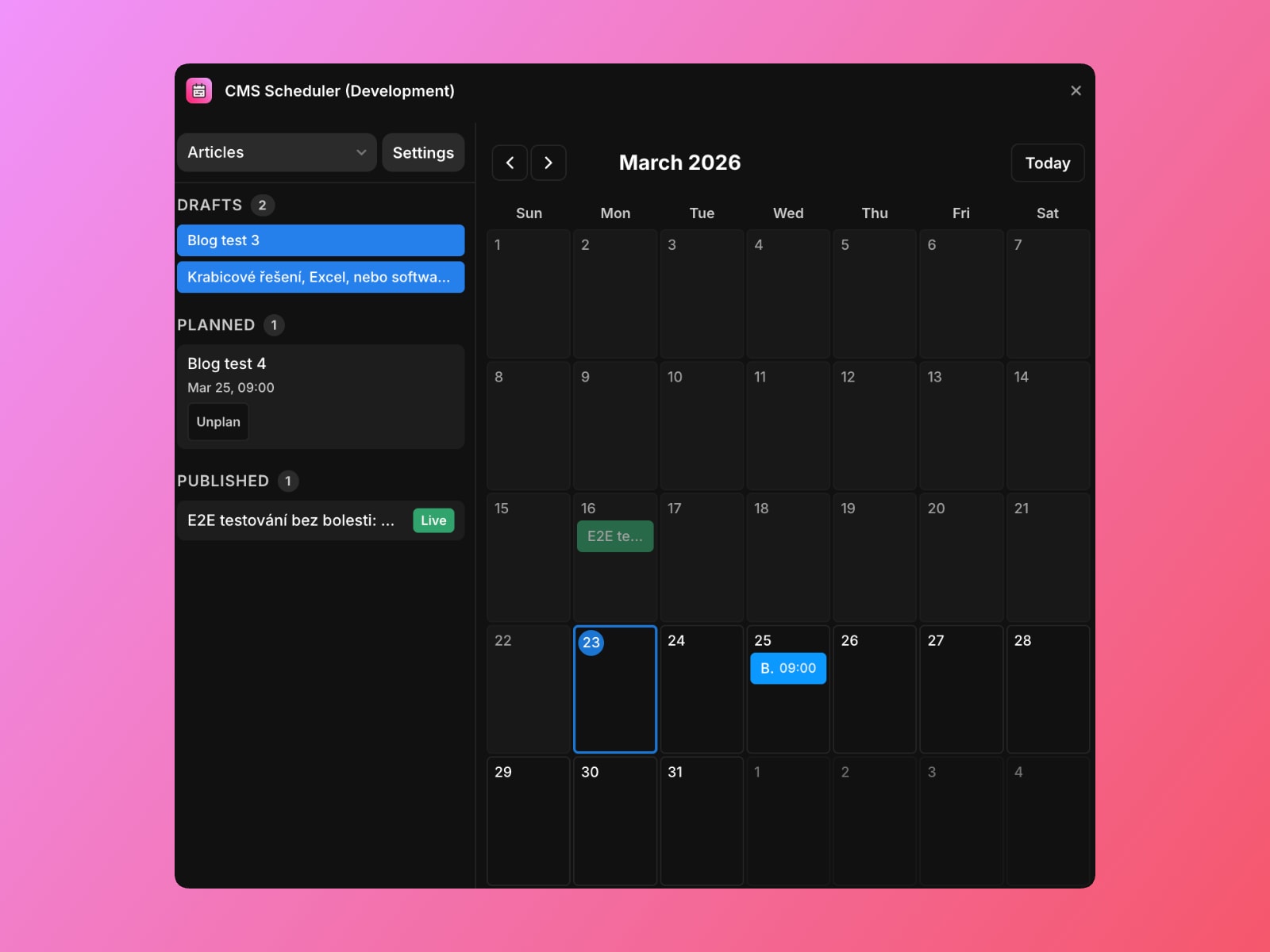 CMS Scheduler