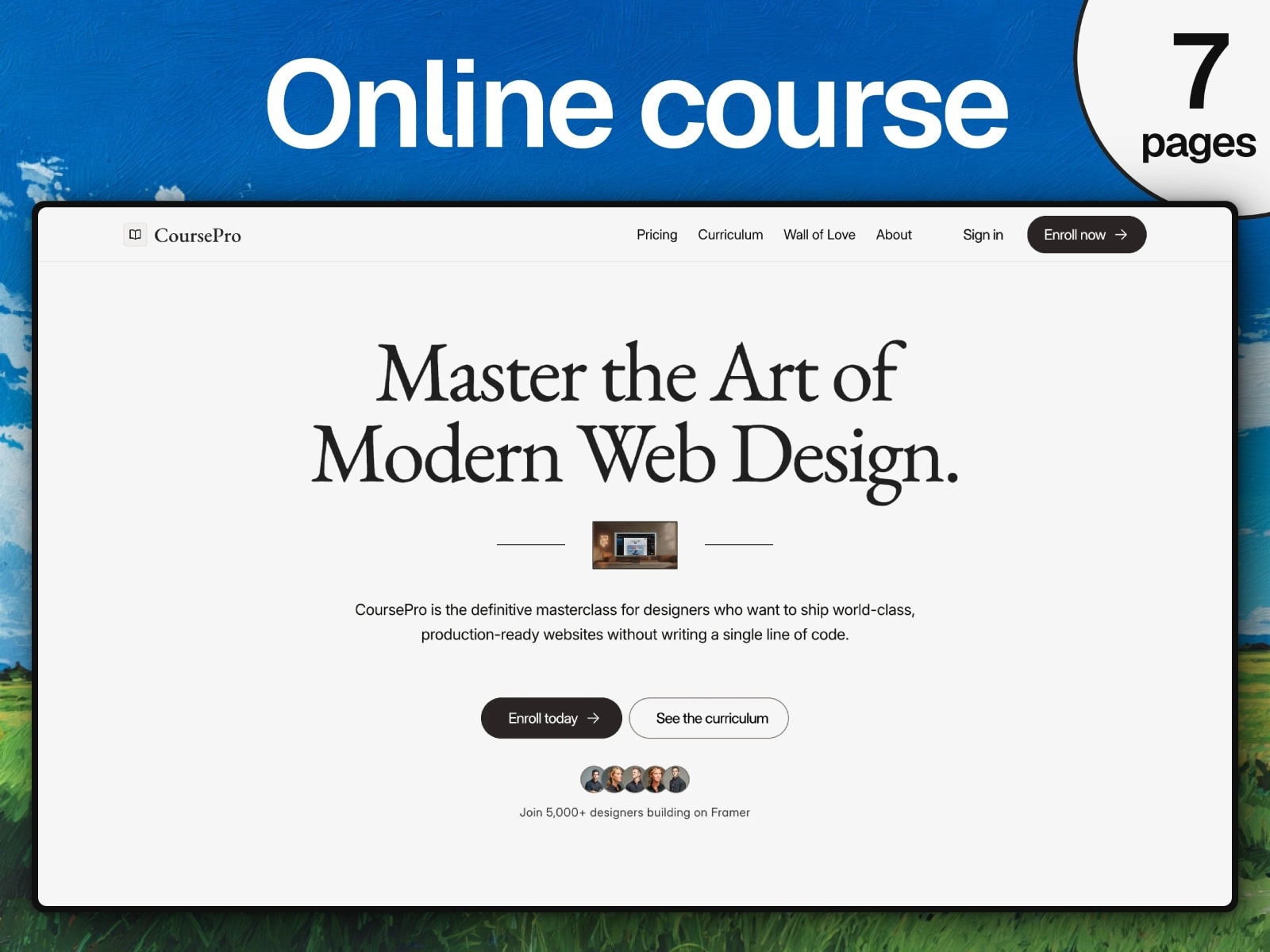 Template example 2 for Membership, a Framer Marketplace template.