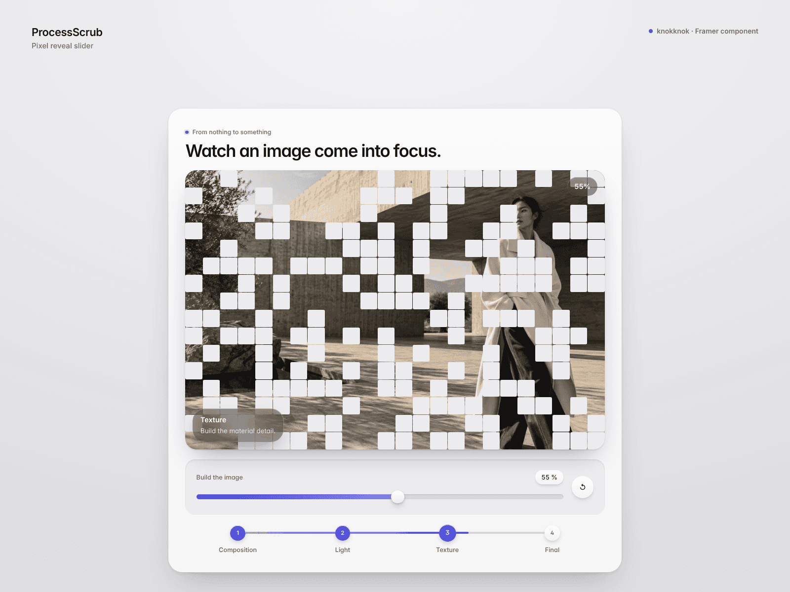 Pixel Reveal Slider
