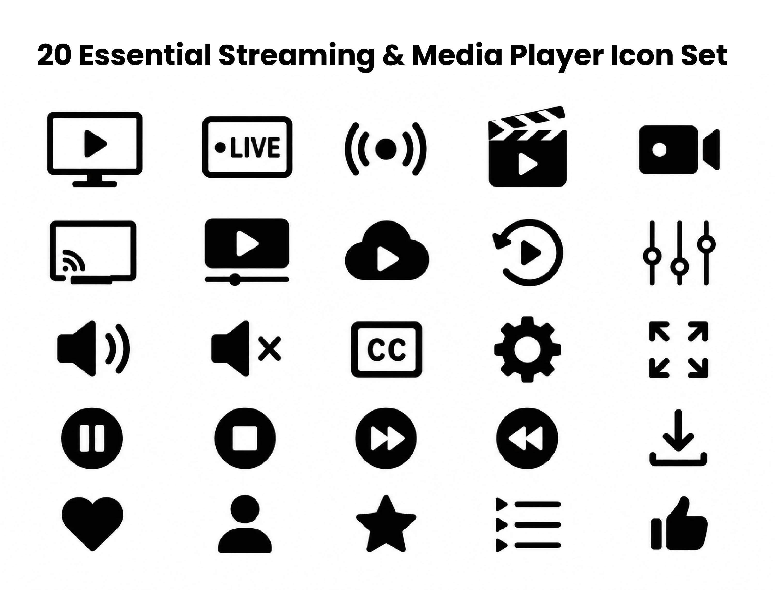 Streaming Icon Set