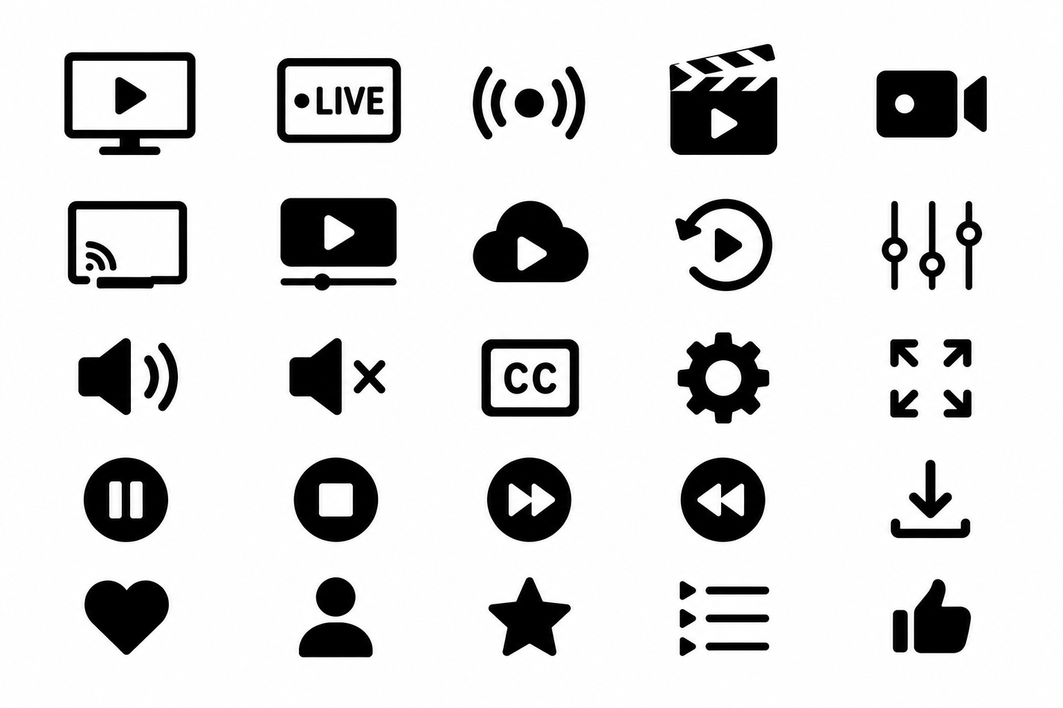 Streaming Icon Set