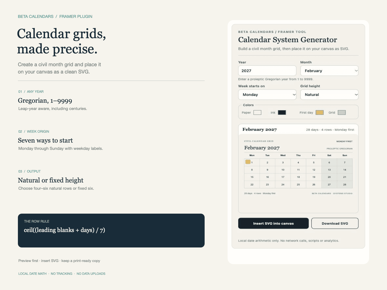 Calendar System Generator