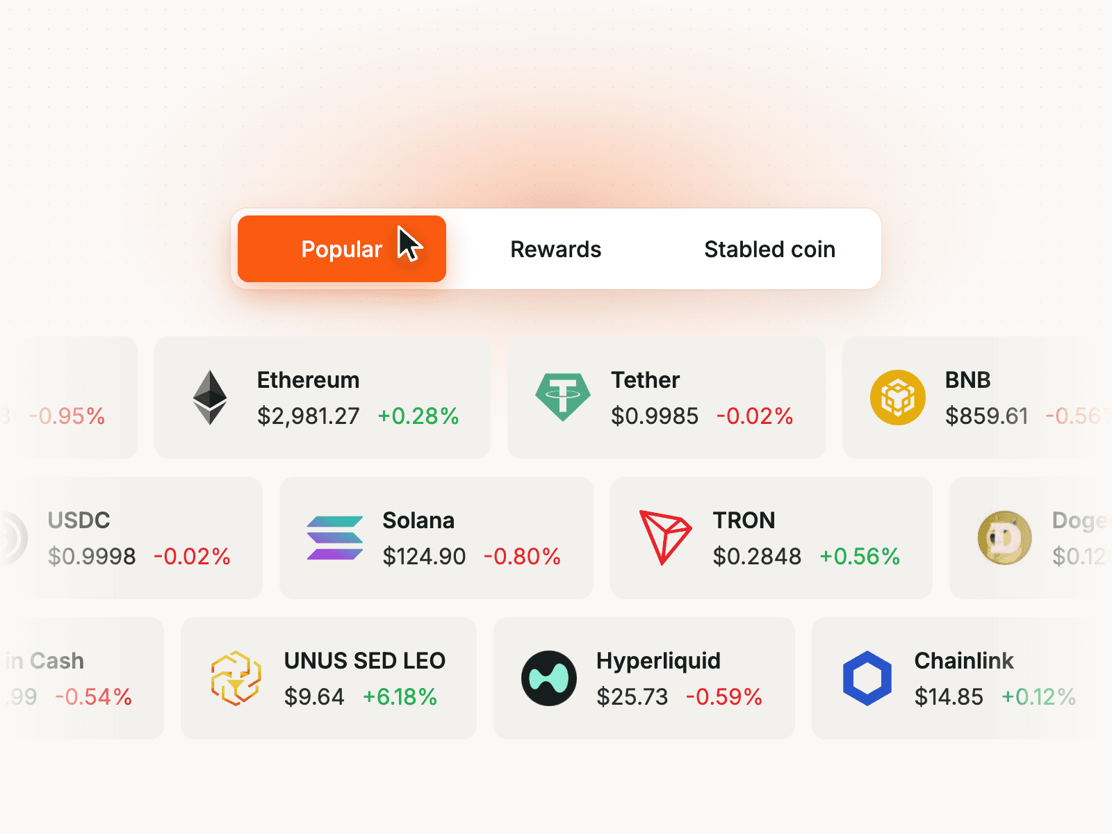 Tabbed Crypto Grid