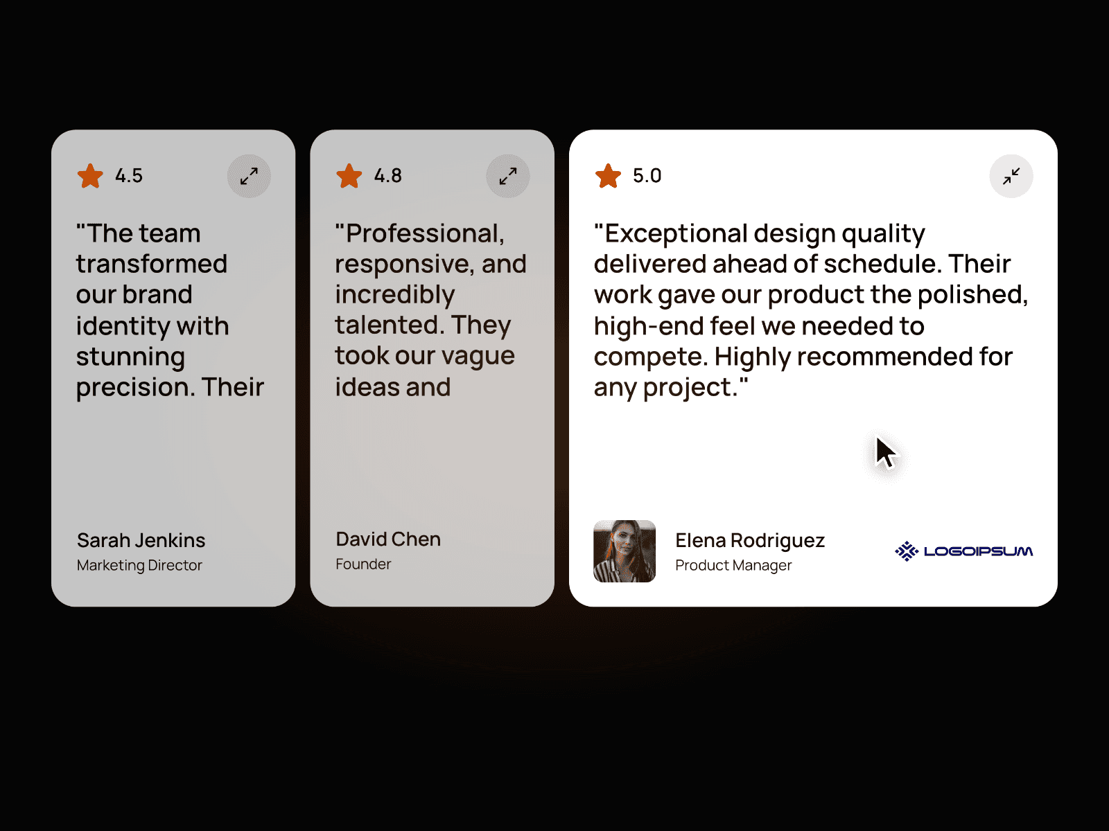 Testimonial OnHover