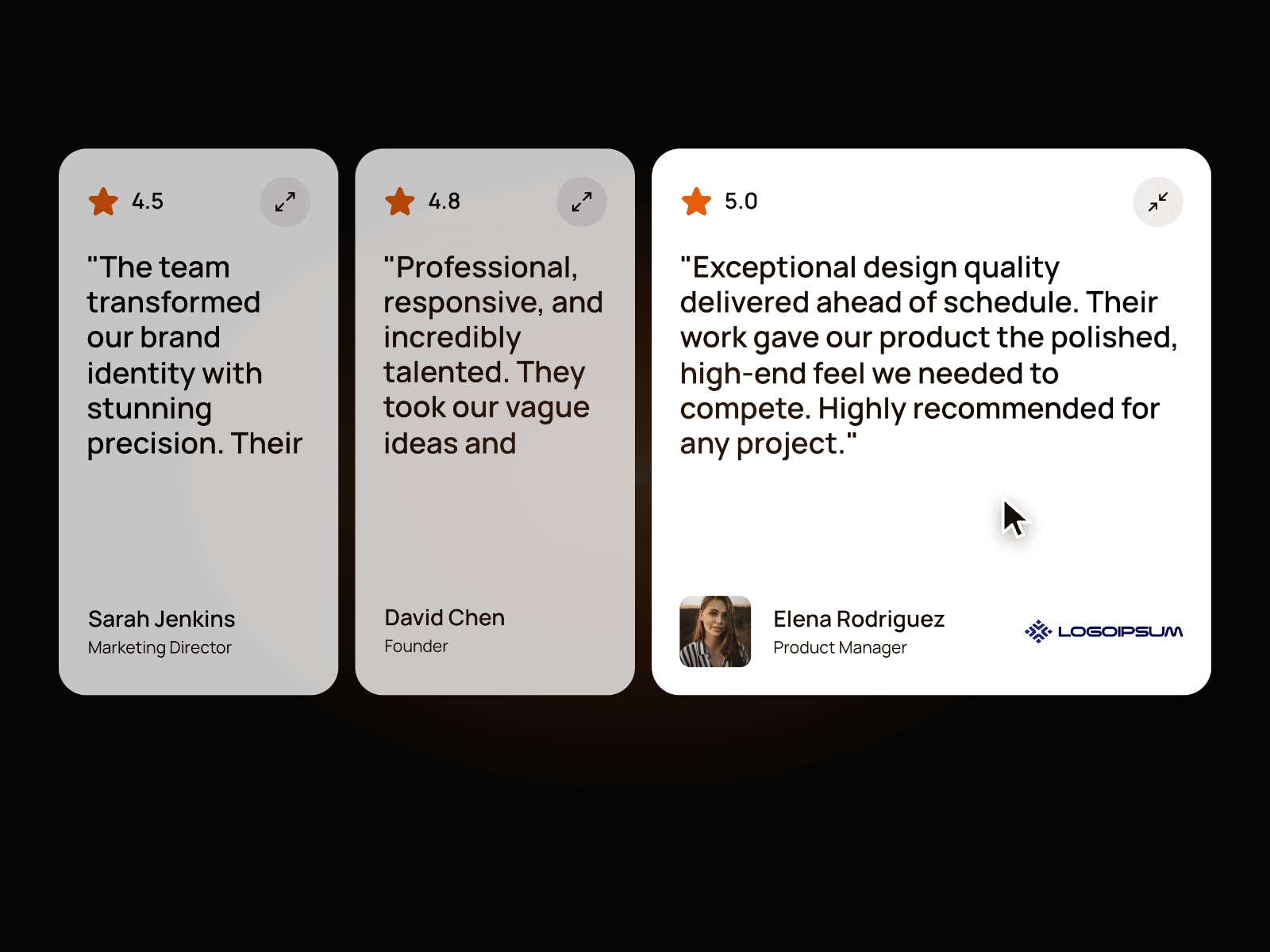 Testimonial OnHover