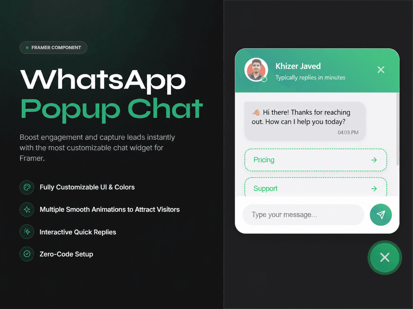 WhatsApp Popup Chat