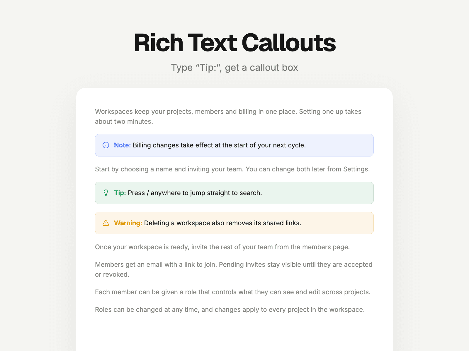 Rich Text Callouts