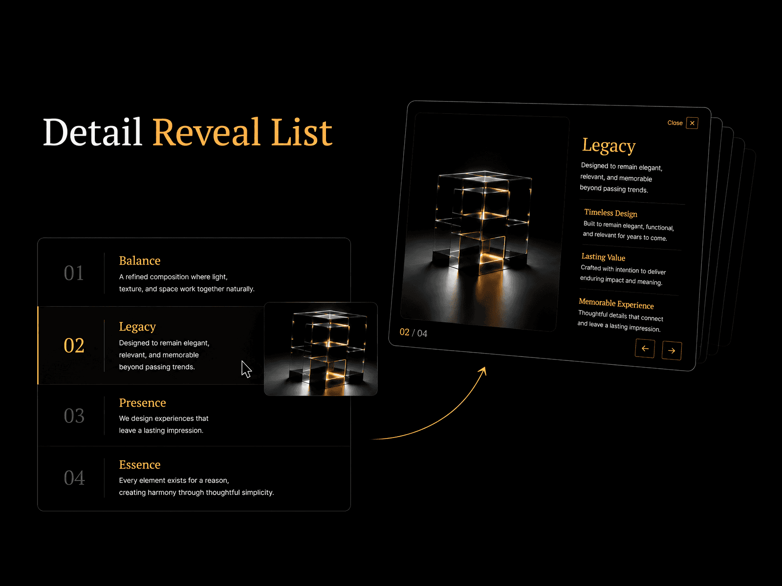 Detail Reveal List