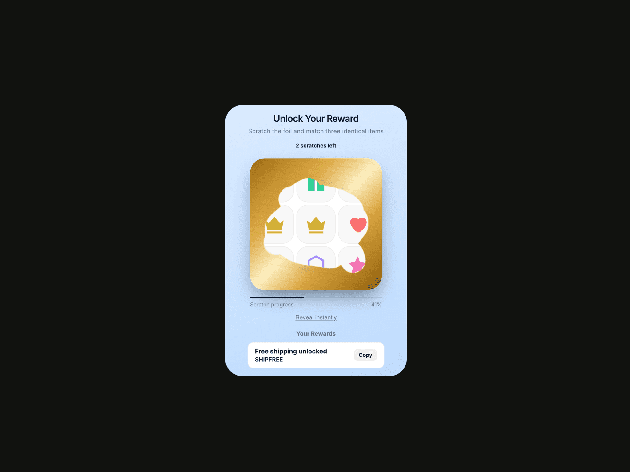 Scratch Card Popup