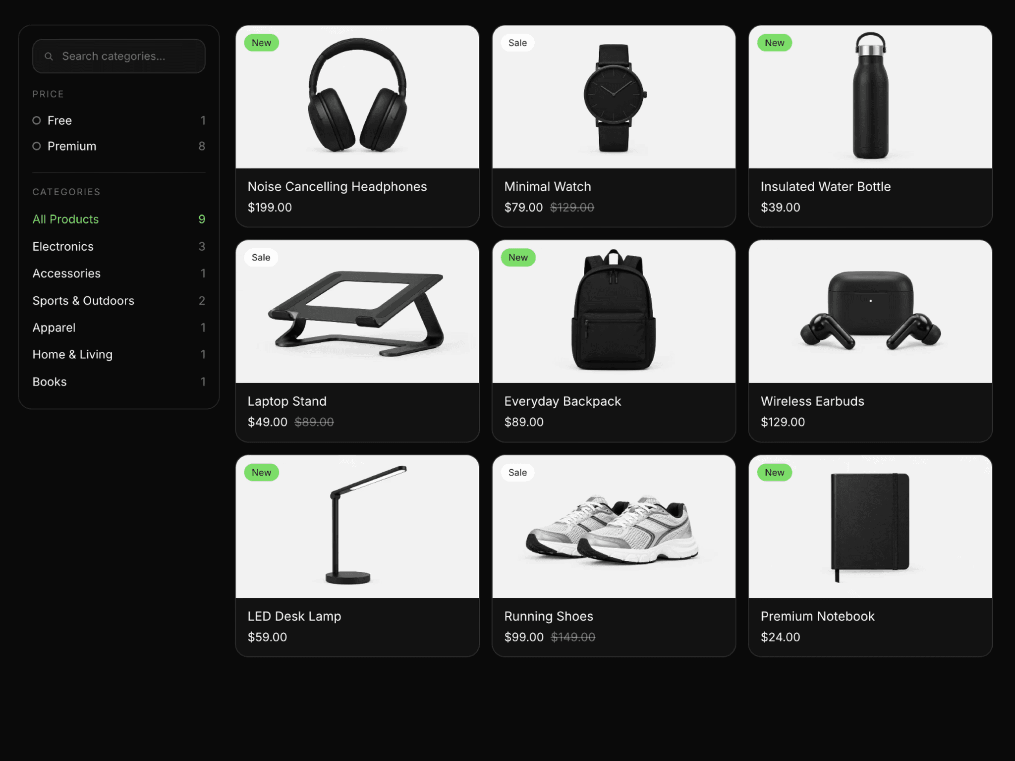 Product Listing Page