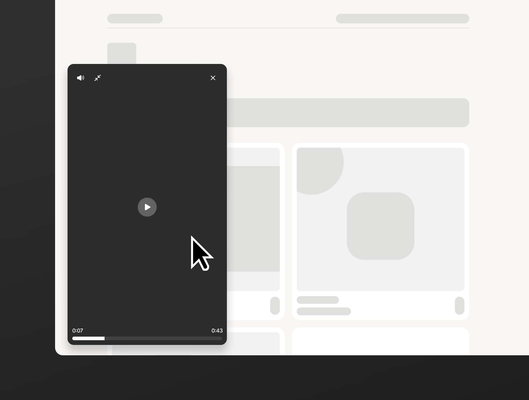 Corner Video Player