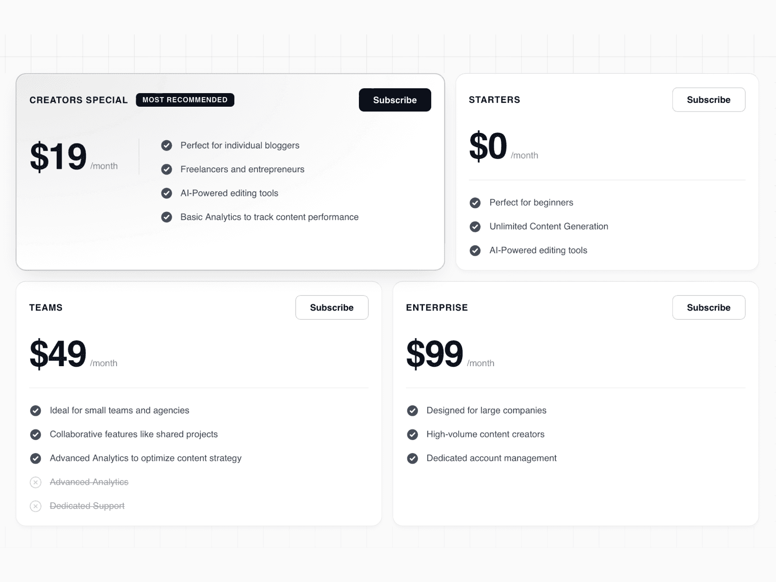 Bento Pricing Pro