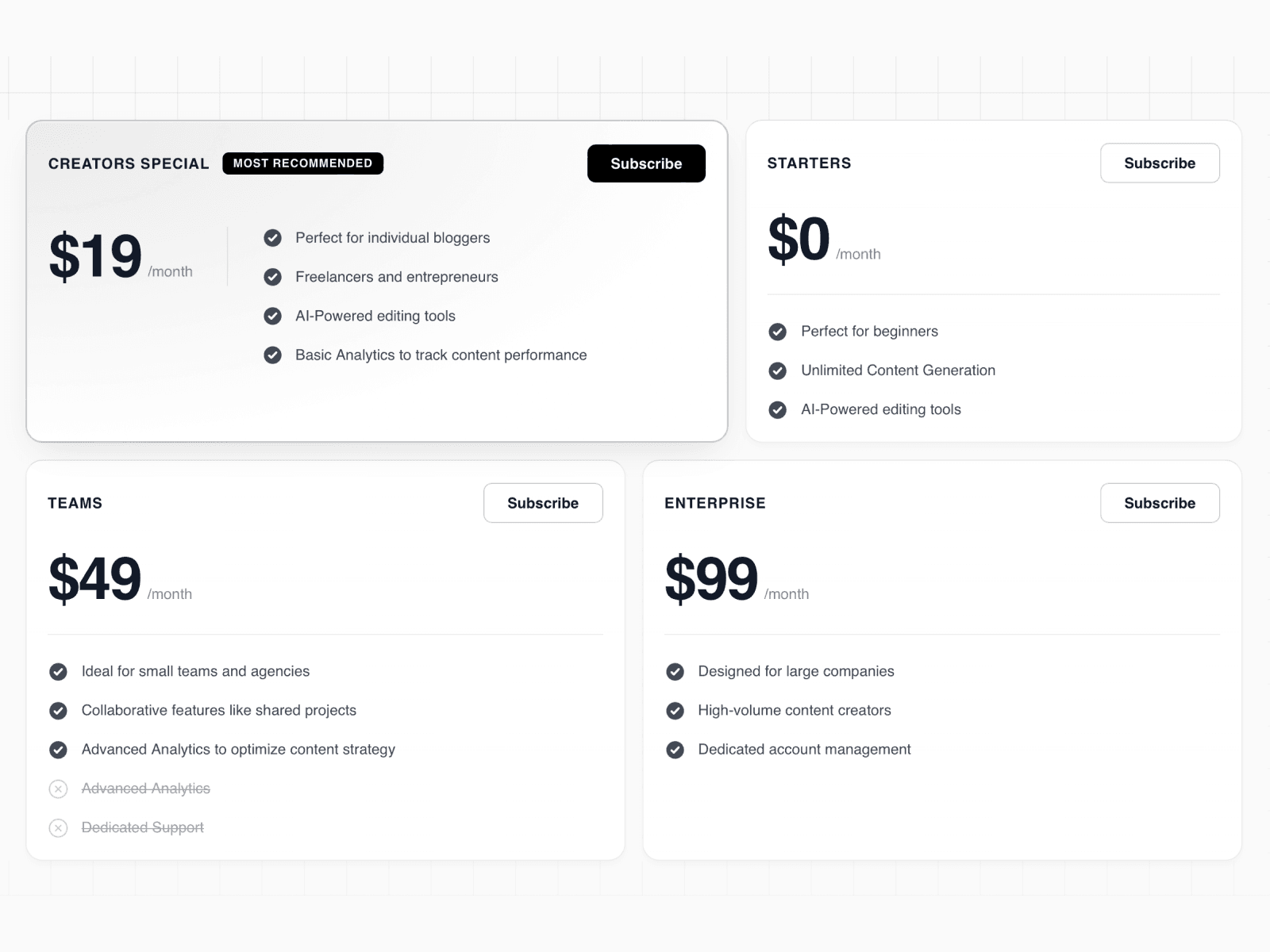 Bento Pricing Pro