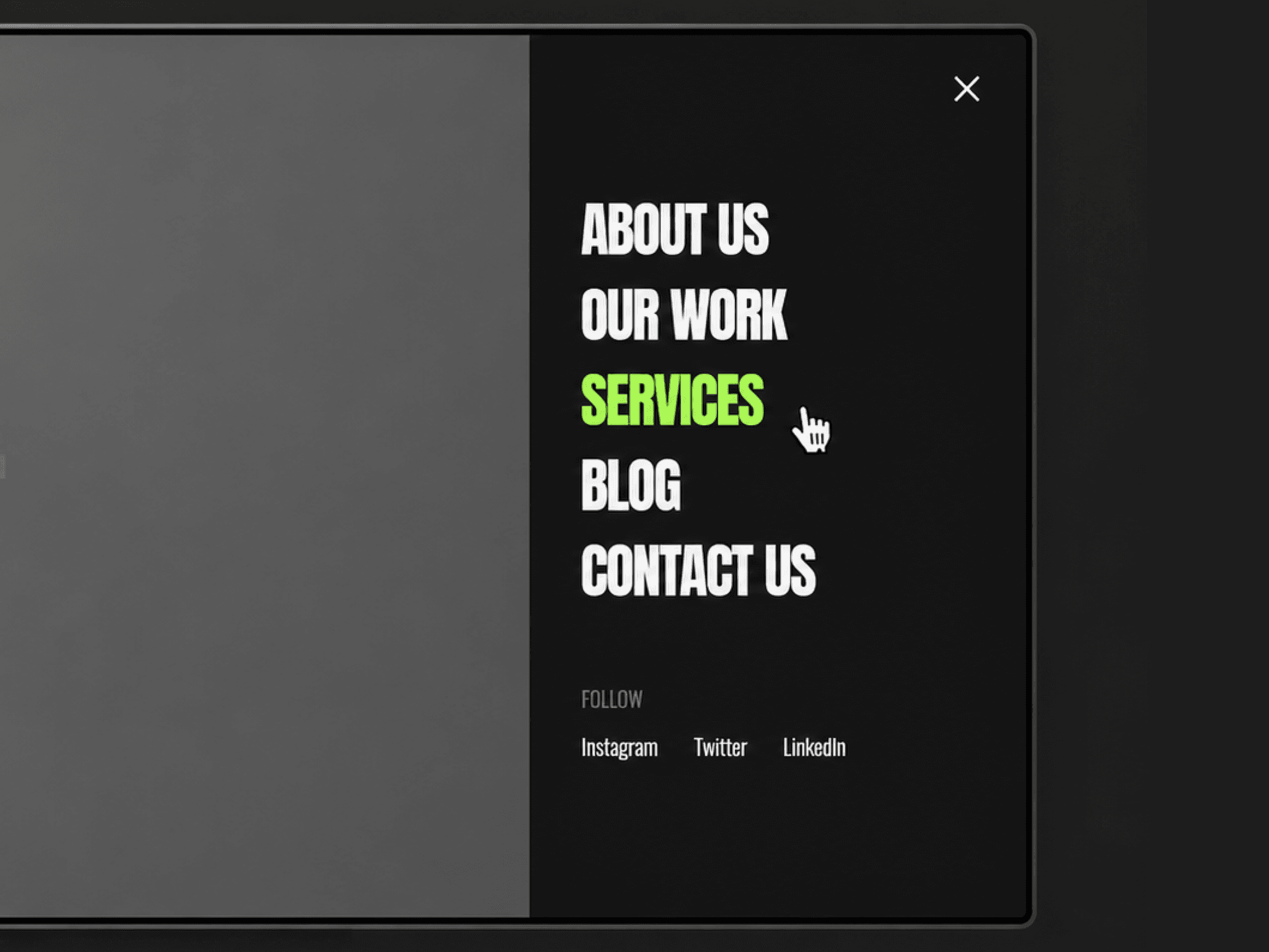 Side Swipe Menu