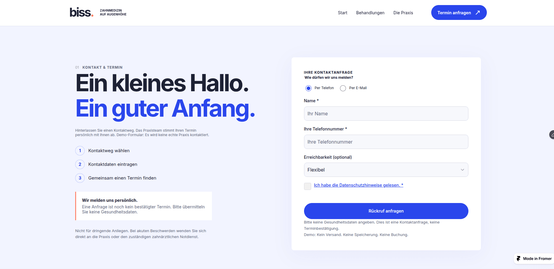 BISS Website Dent