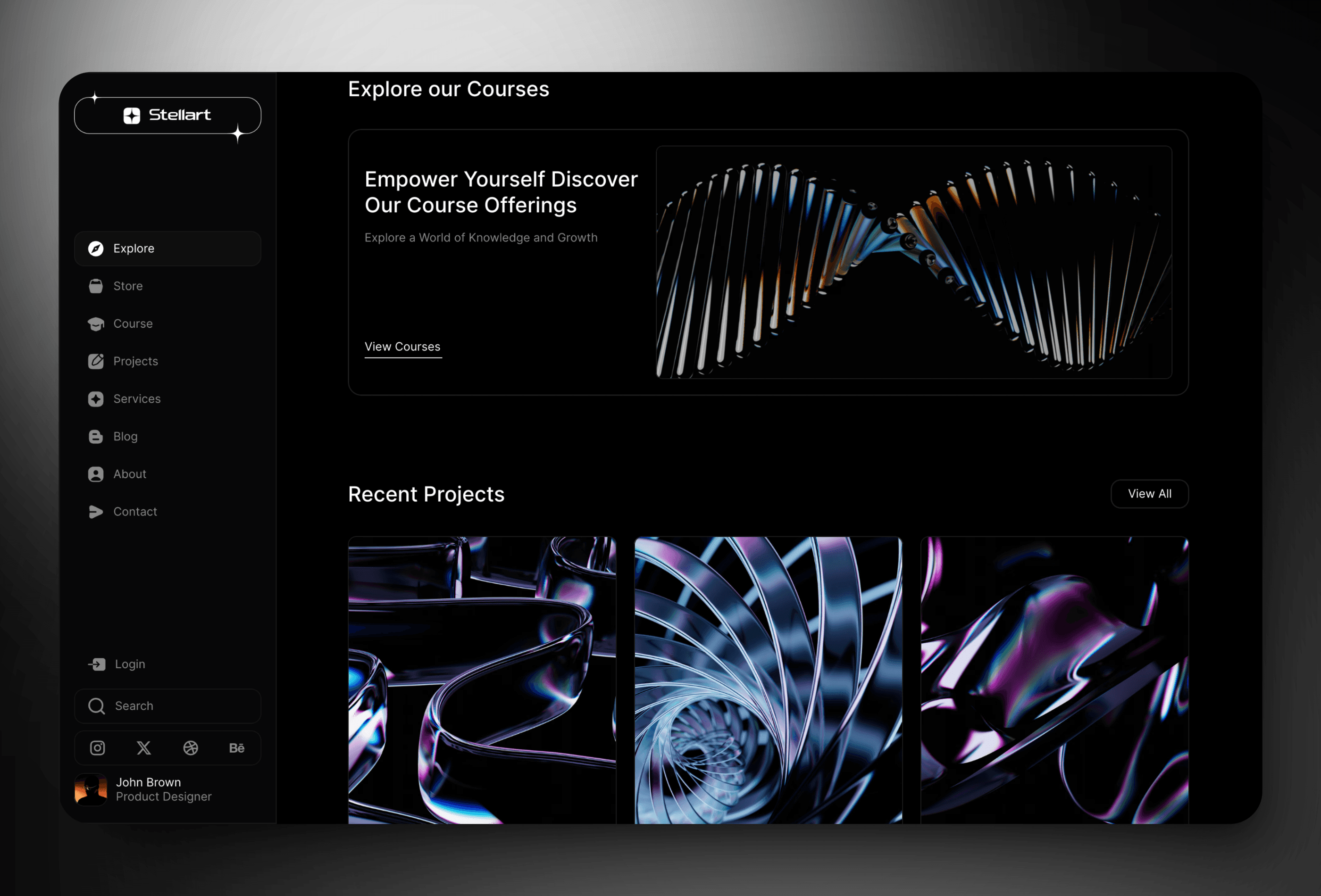 Screenshot 3 for Stellart, a Framer Marketplace template by orbitx.
