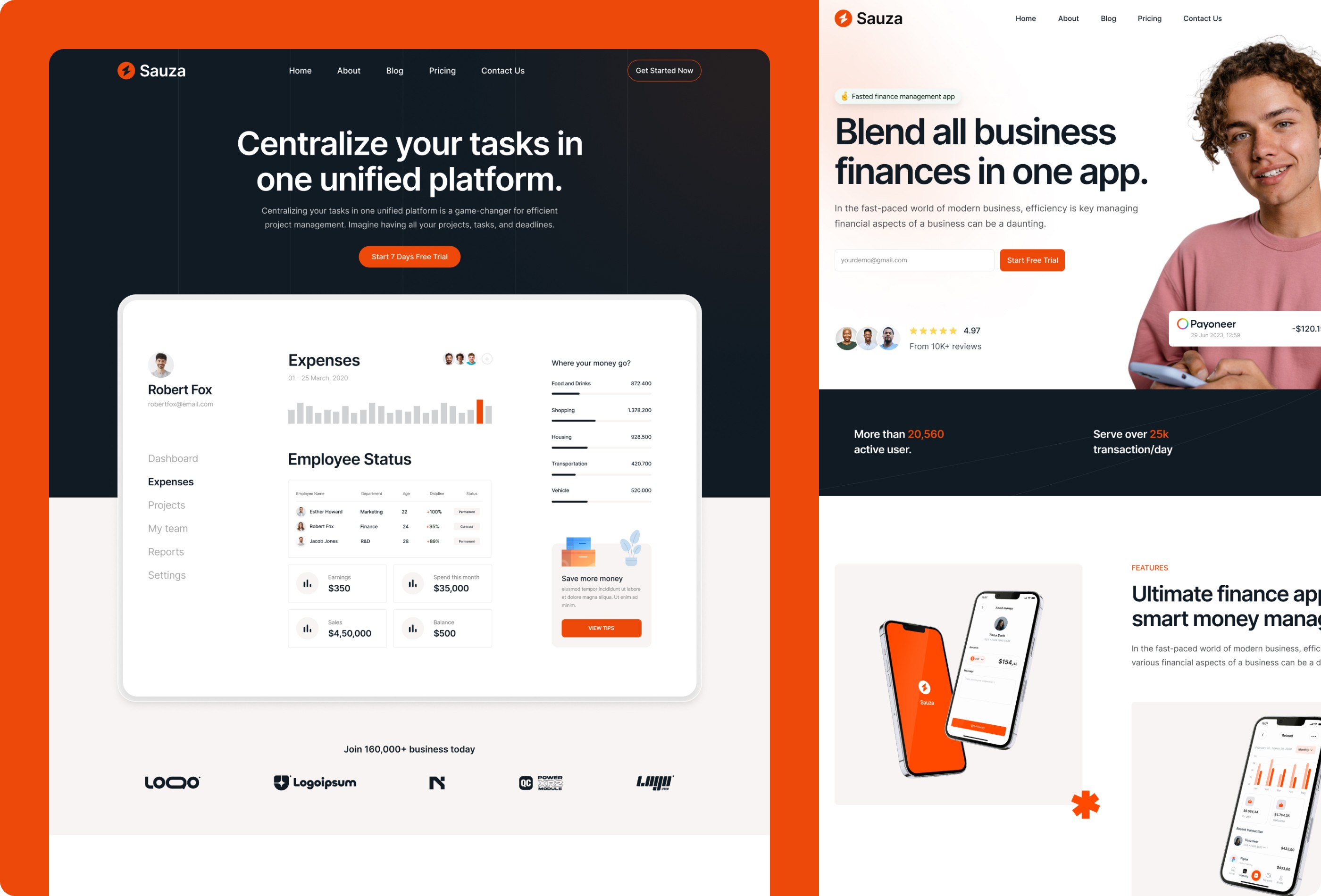 Screenshot 2 for Sauza, a Framer Marketplace template by Mezario.