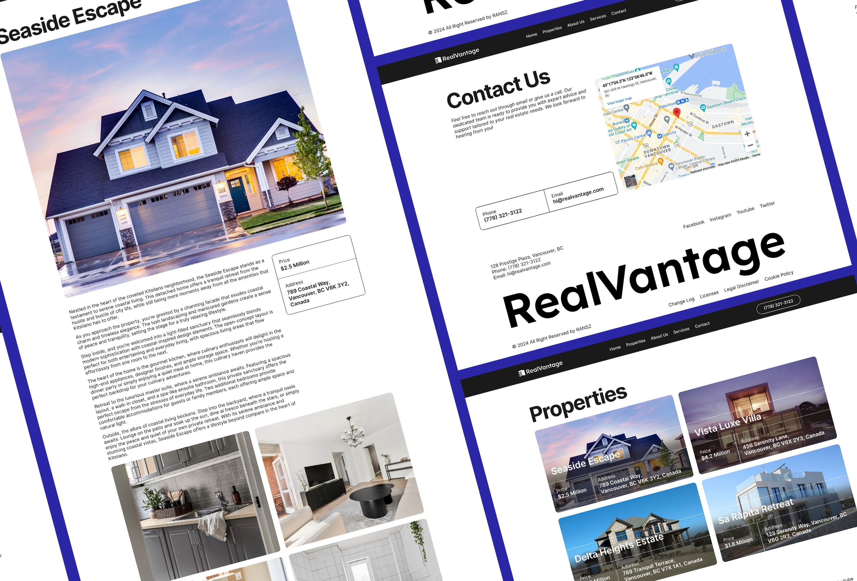 Screenshot 3 for RealVantage, a Framer Marketplace template by Tomatode.