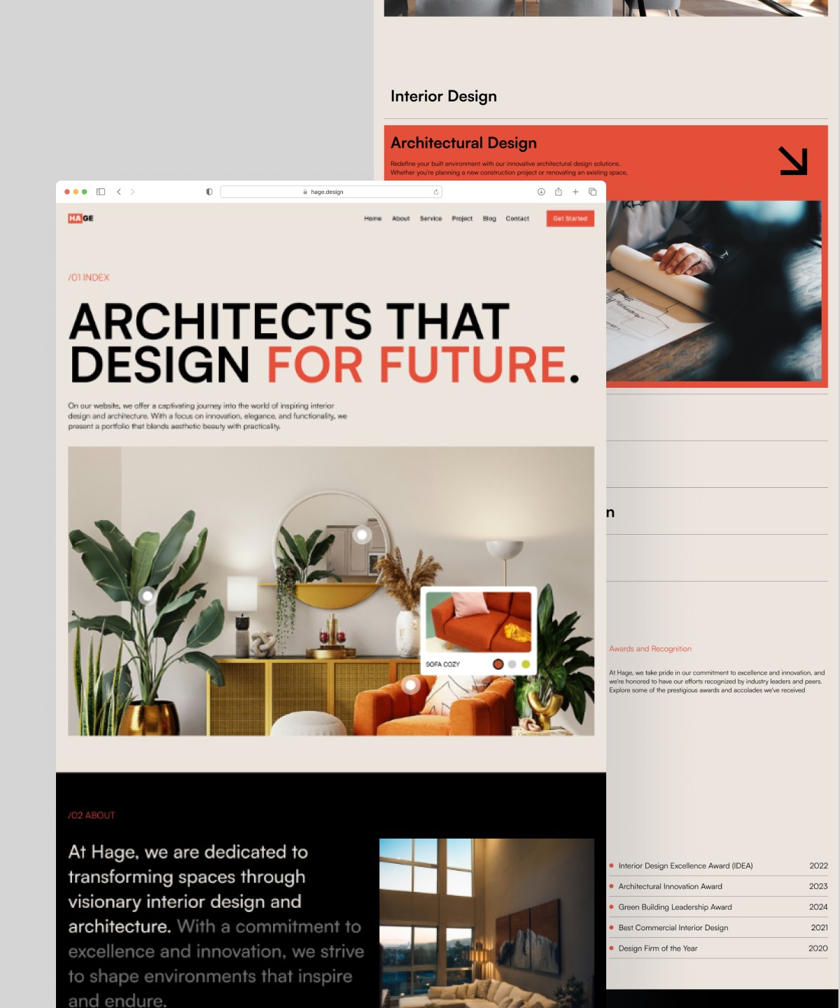 Screenshot 1 for Hage, a Framer Marketplace template by Asril.