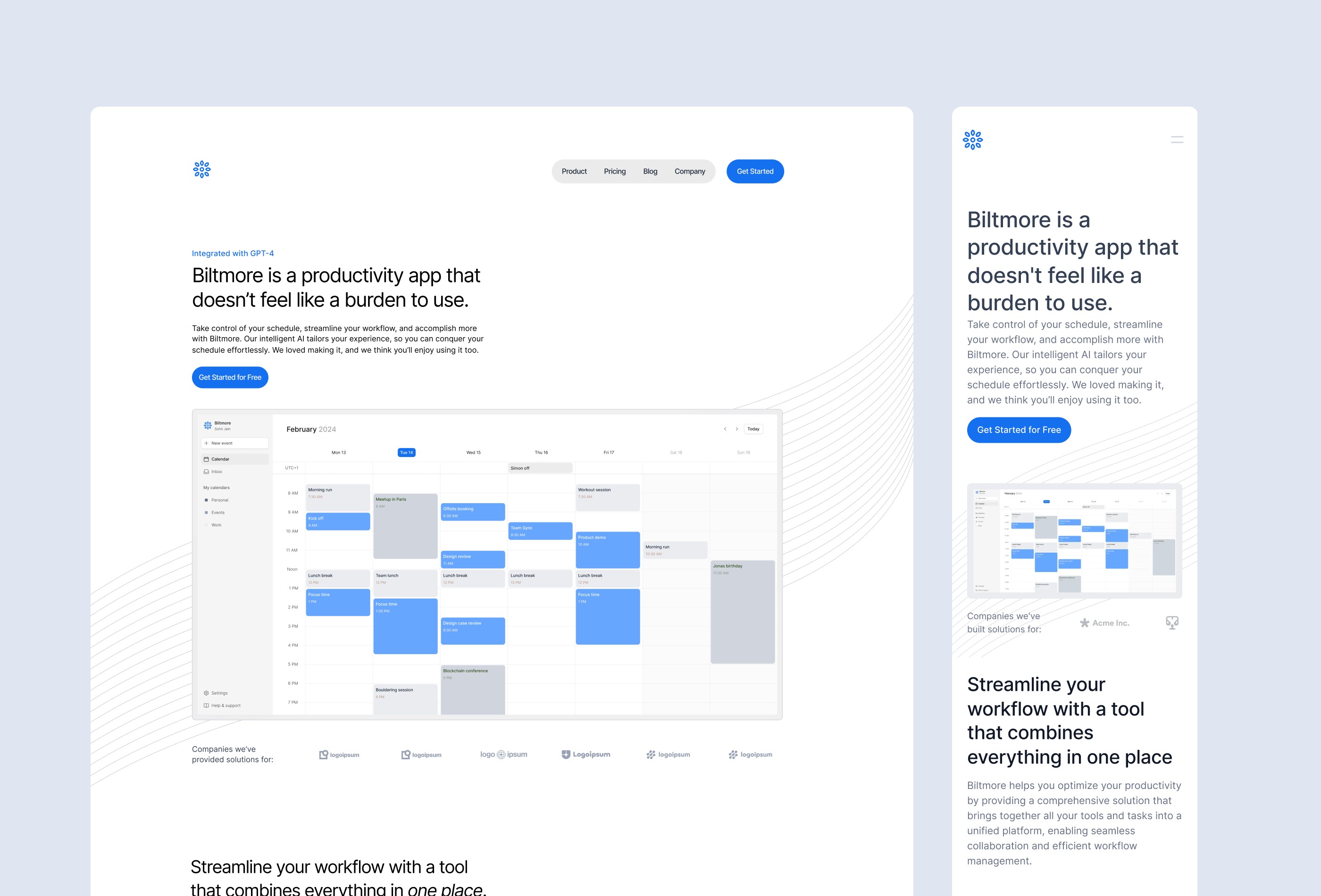 Screenshot 3 for Biltmore, a Framer Marketplace template by Sohil.