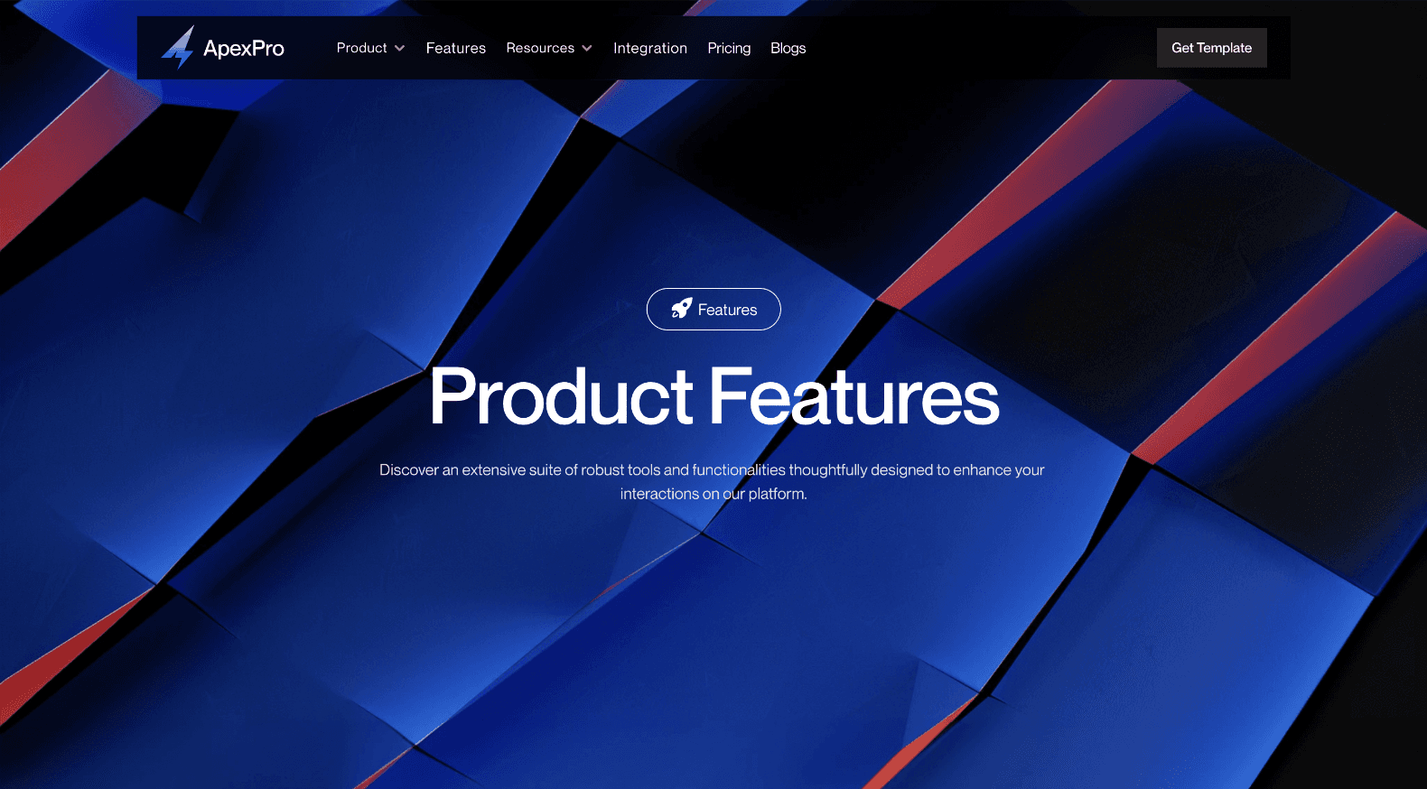 Screenshot 2 for ApexPro, a Framer Marketplace template by FTC Studio.