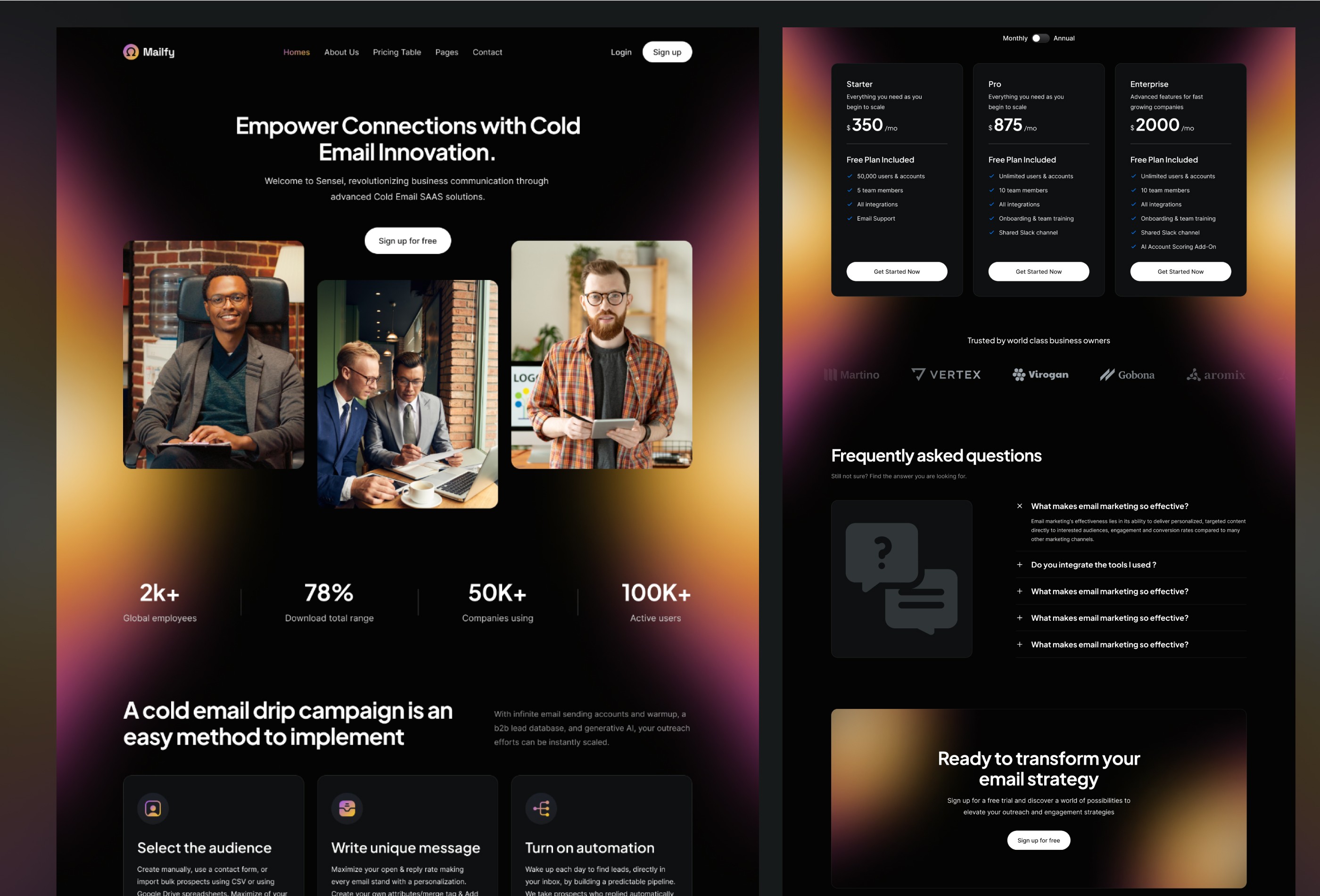 Screenshot 4 for Mailify, a Framer Marketplace template by UI Ship.