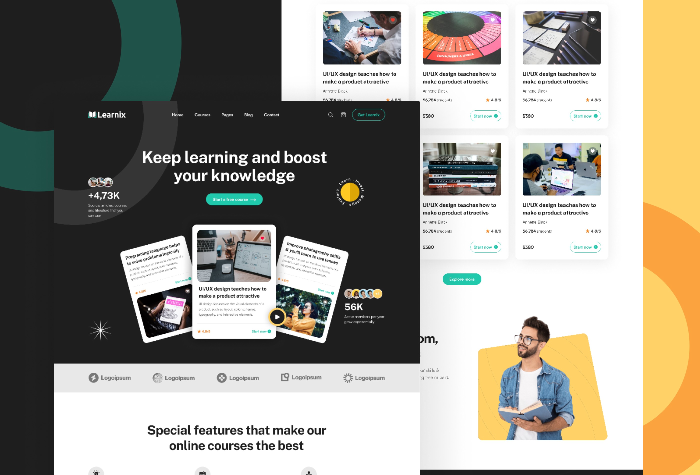 Screenshot 3 for Learnix, a Framer Marketplace template by UI Ship.