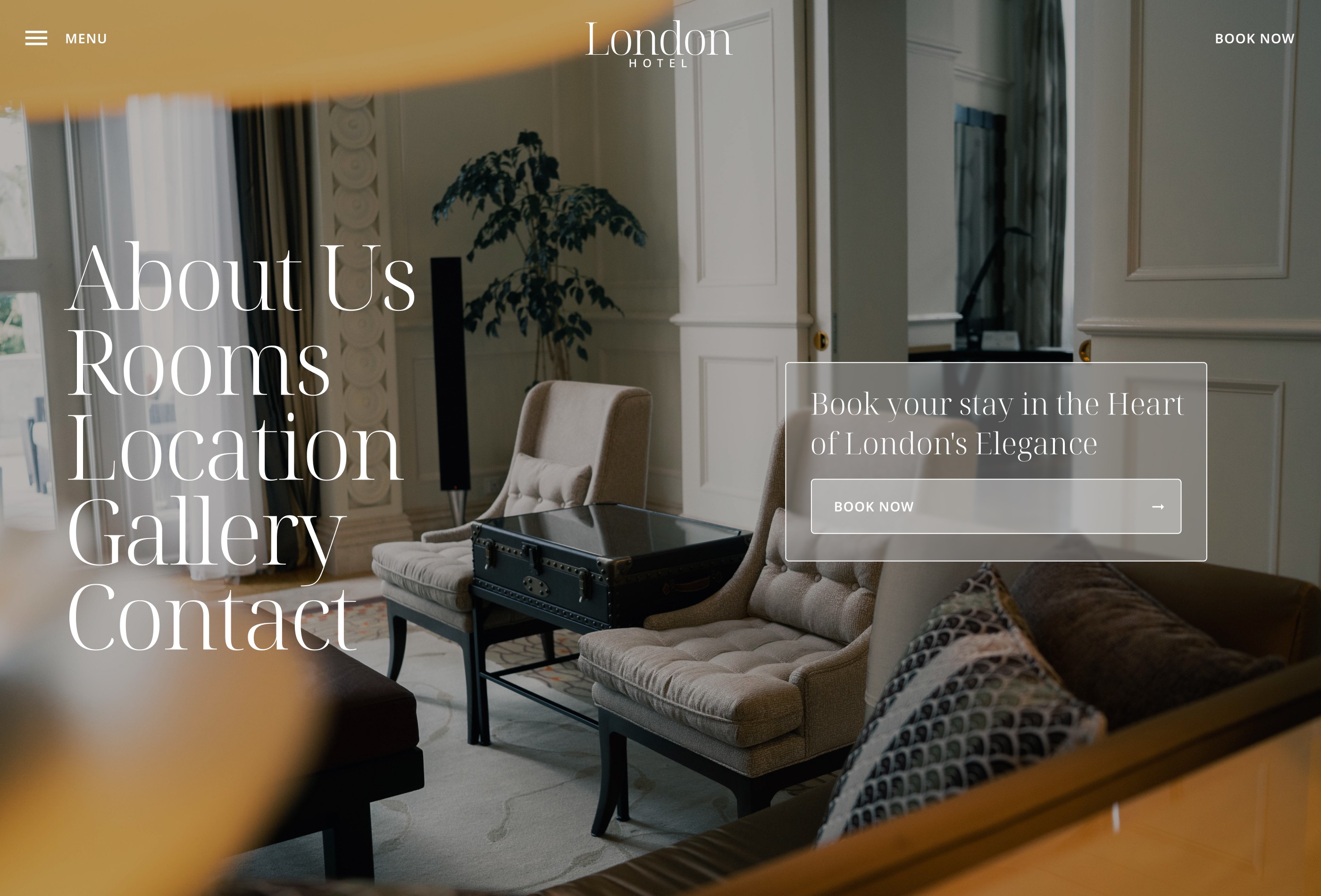Screenshot 2 for LondonHotel, a Framer Marketplace template by IFRAME DESIGN.