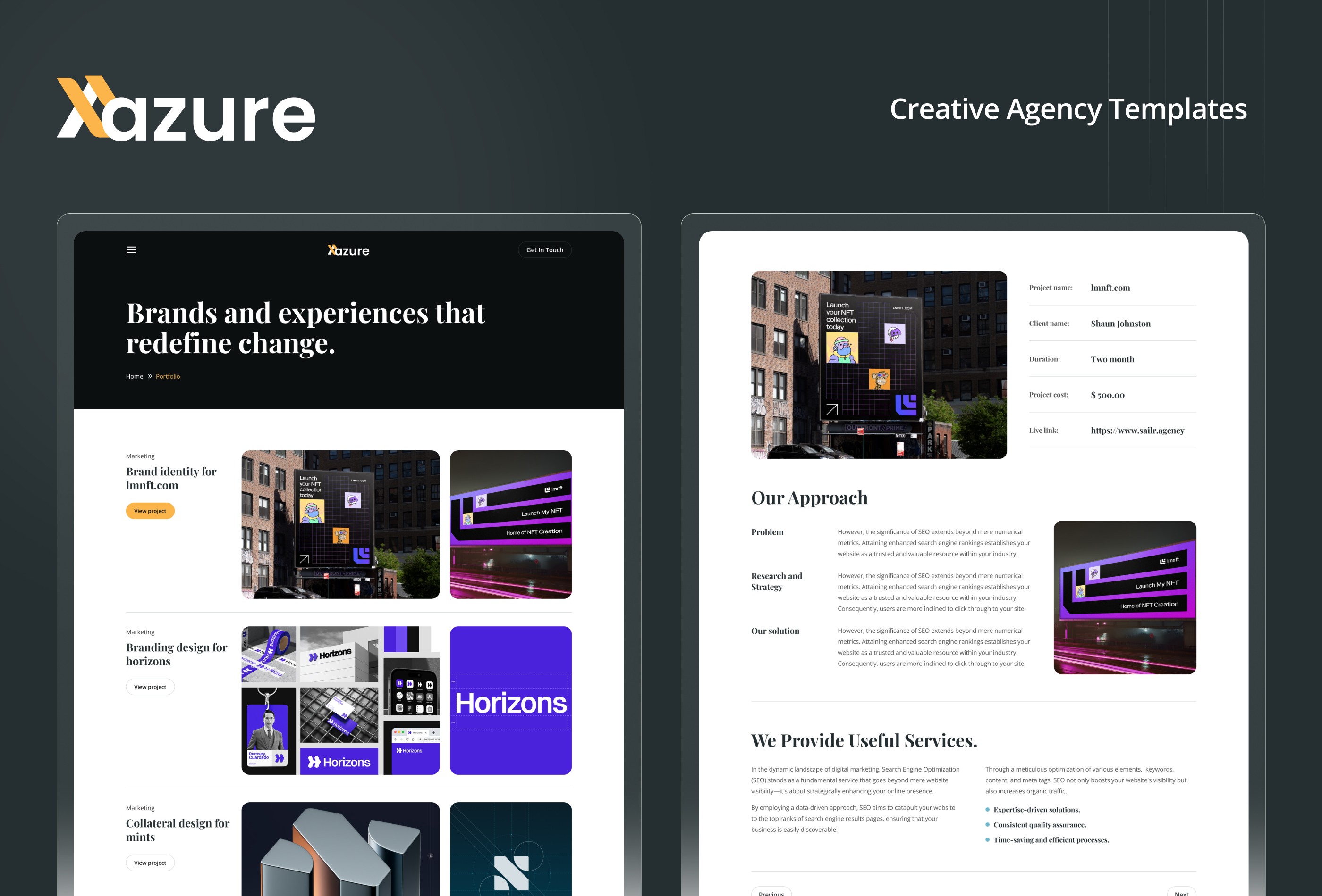 Screenshot 3 for Azure, a Framer Marketplace template by Sailr.