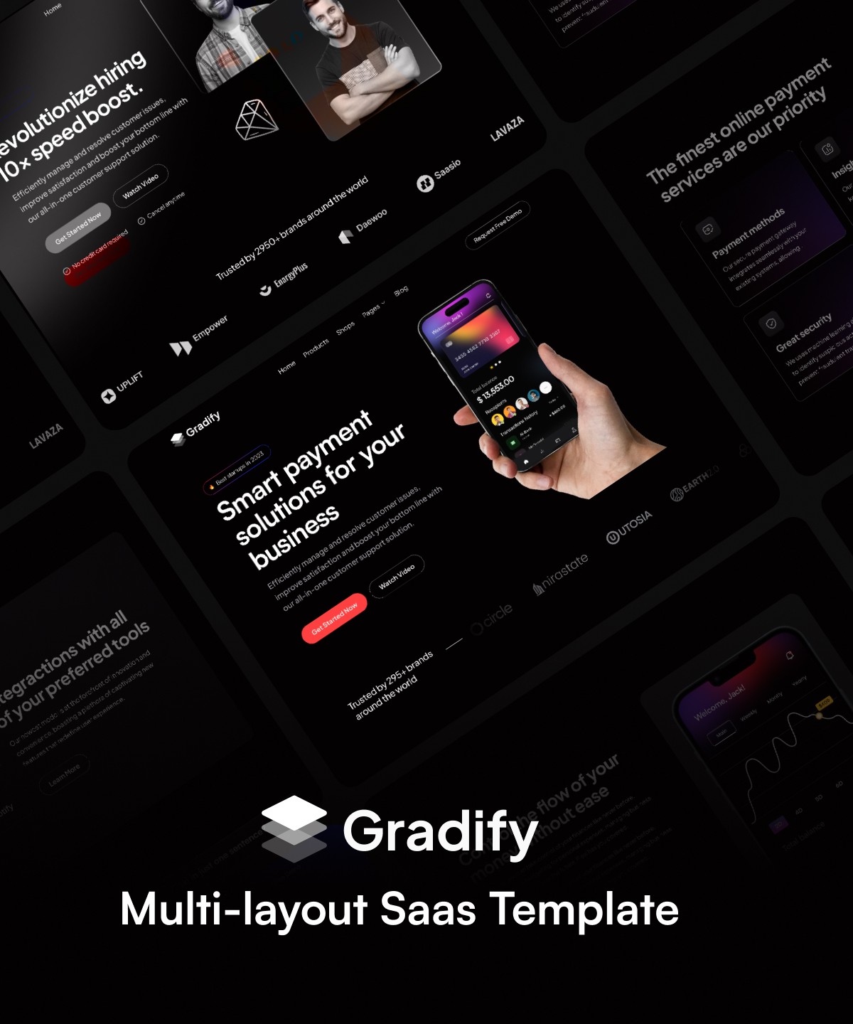 Screenshot 1 for Gradify, a Framer Marketplace template by UI Ship.