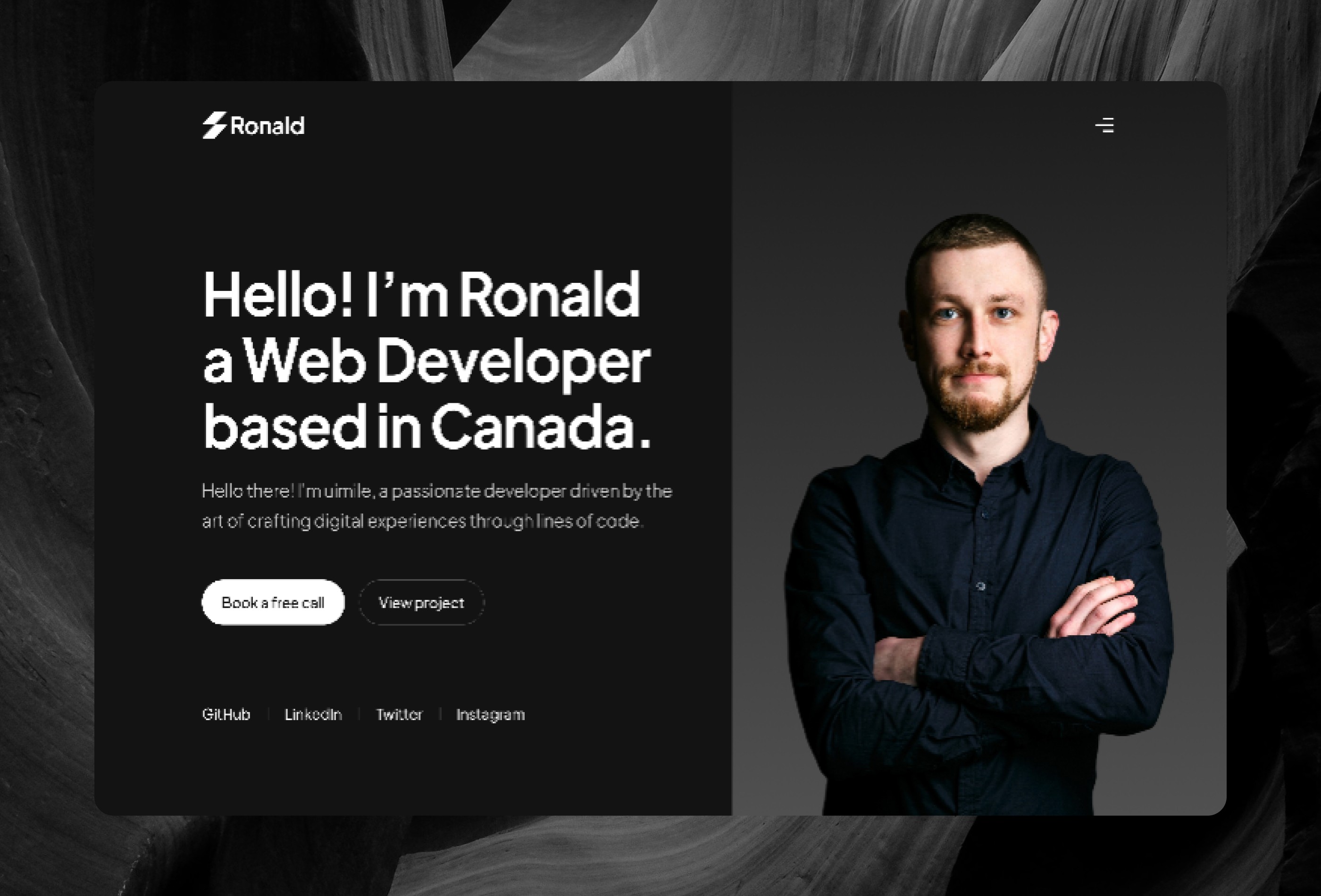 Screenshot 2 for Ronald, a Framer Marketplace template by UI Ship.