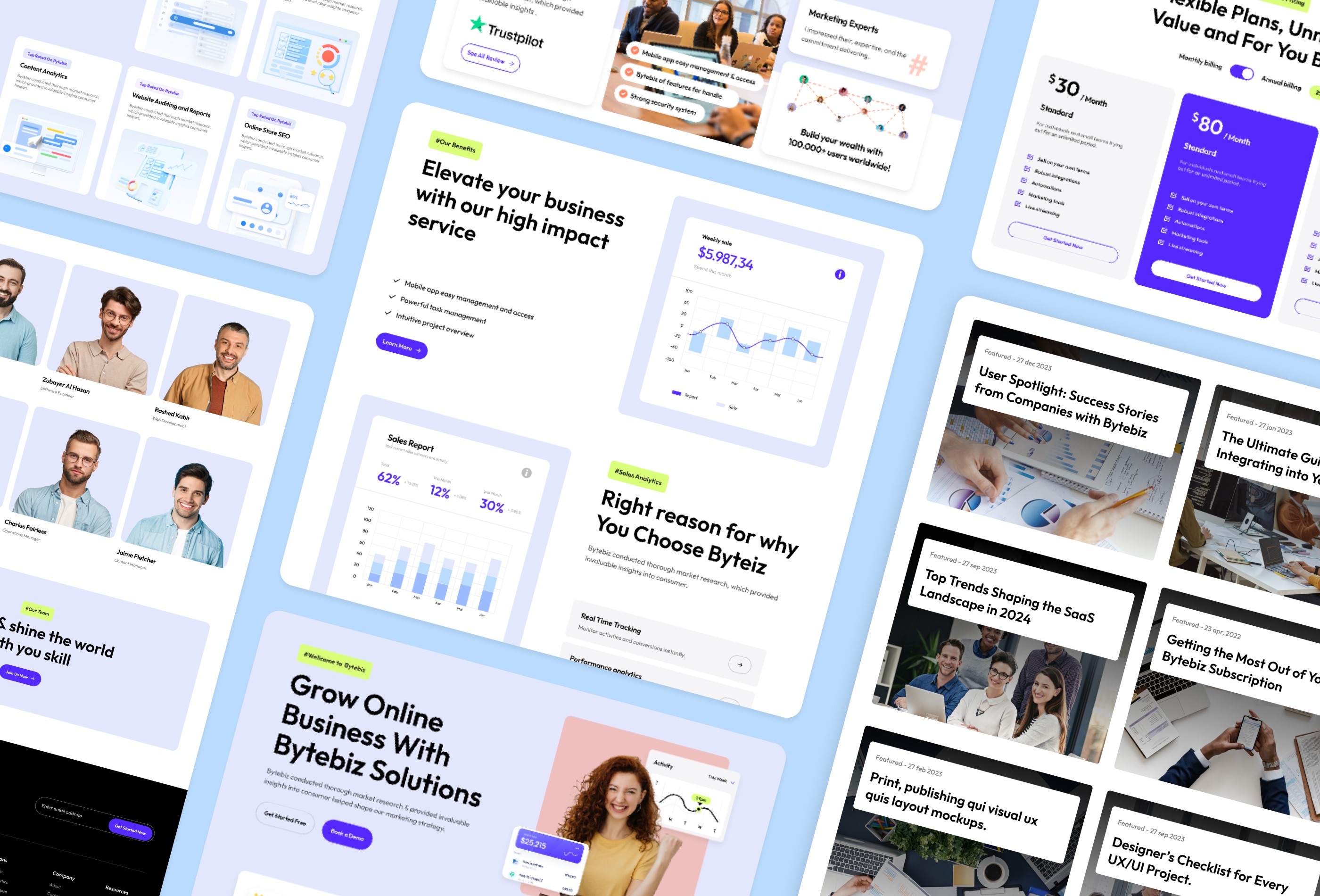 Screenshot 4 for Bytebiz, a Framer Marketplace template by Mezario.