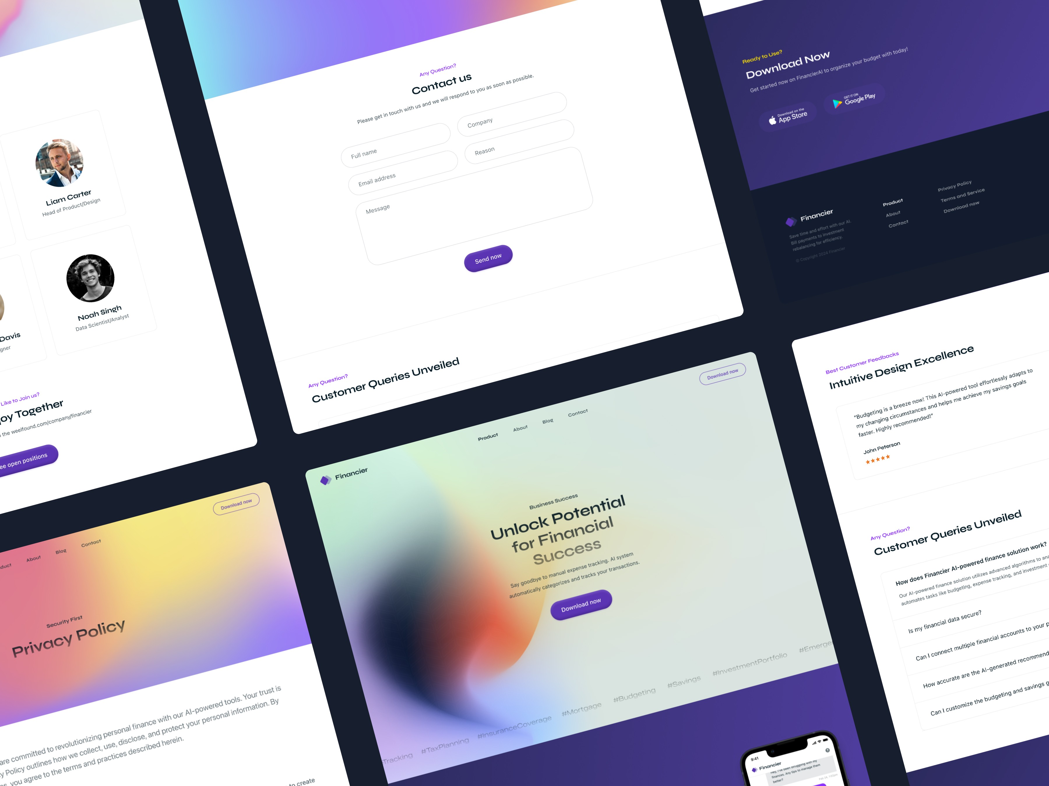 Screenshot 1 for Financier, a Framer Marketplace template by OriginFrame.