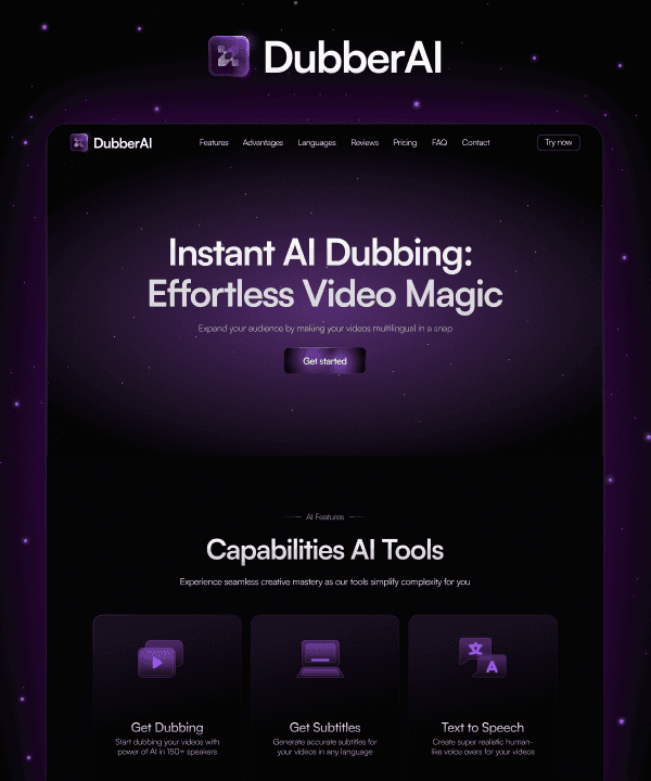 Thumbnail 1 for DubberAI, a Framer Marketplace template by Adam Unroot.design.