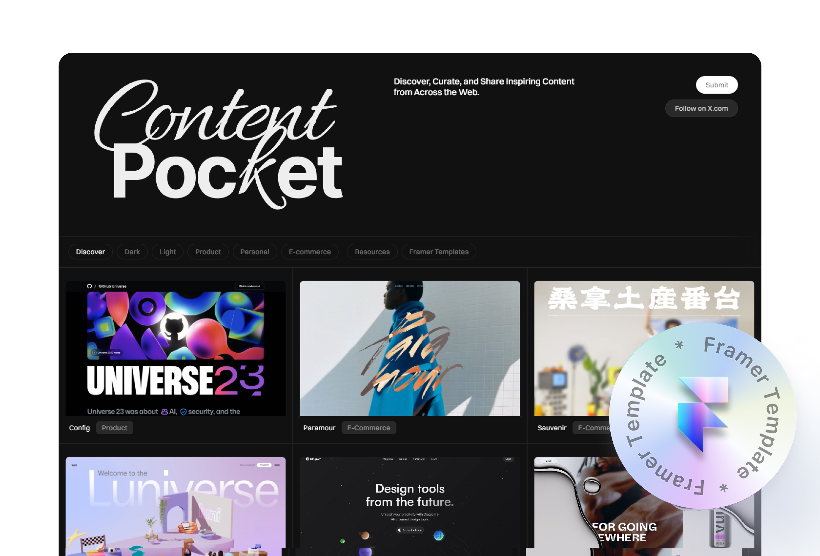 Screenshot 4 for ContentPocket, a Framer Marketplace template by Noman.