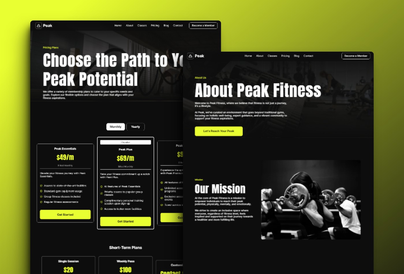 Screenshot 2 for Peak, a Framer Marketplace template by Thaer Swailem.