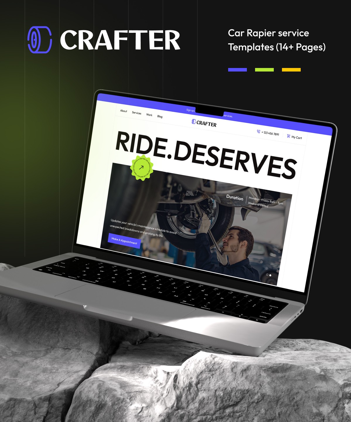 Screenshot 1 for Crafter, a Framer Marketplace template by Sailr.