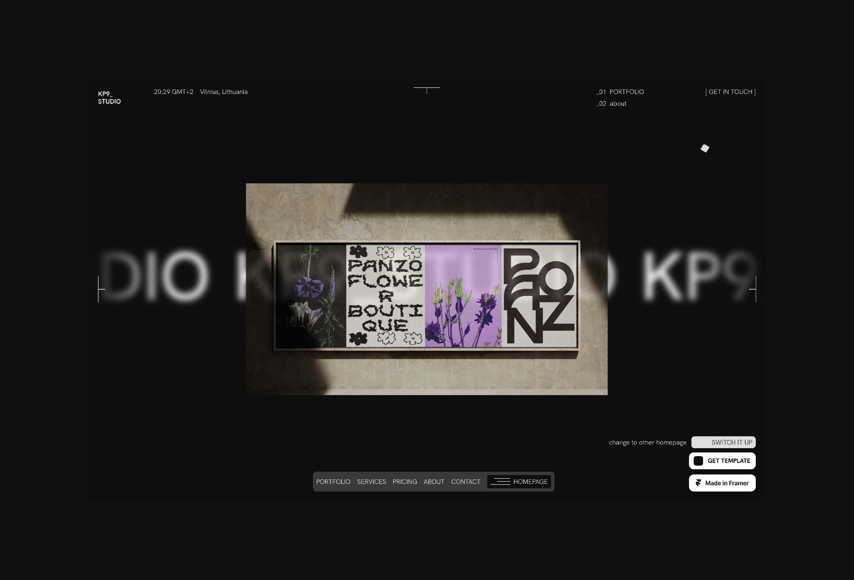 Screenshot 4 for KP9, a Framer Marketplace template by The Wall.