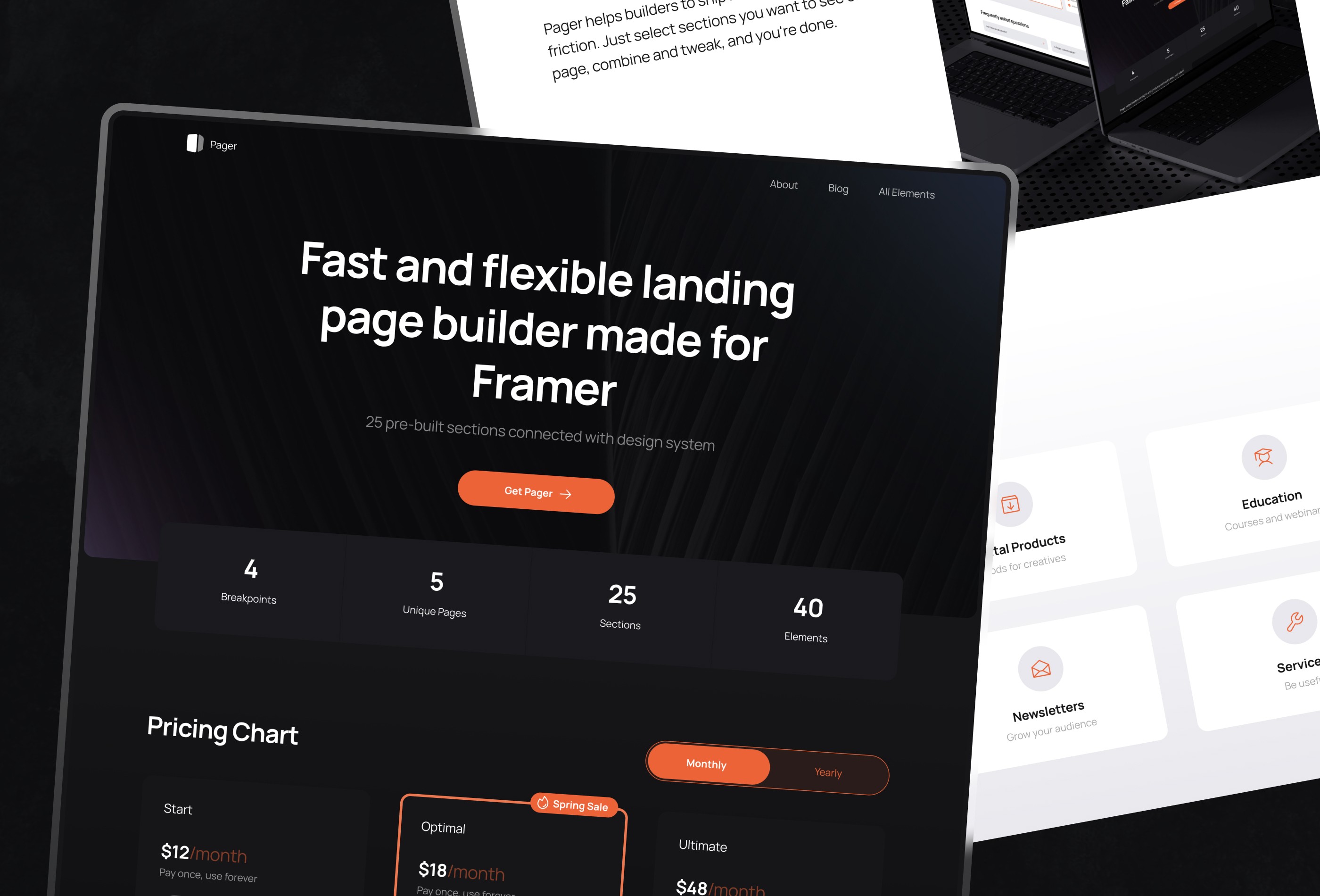 Screenshot 2 for Pager, a Framer Marketplace template by Nick Stepuk.