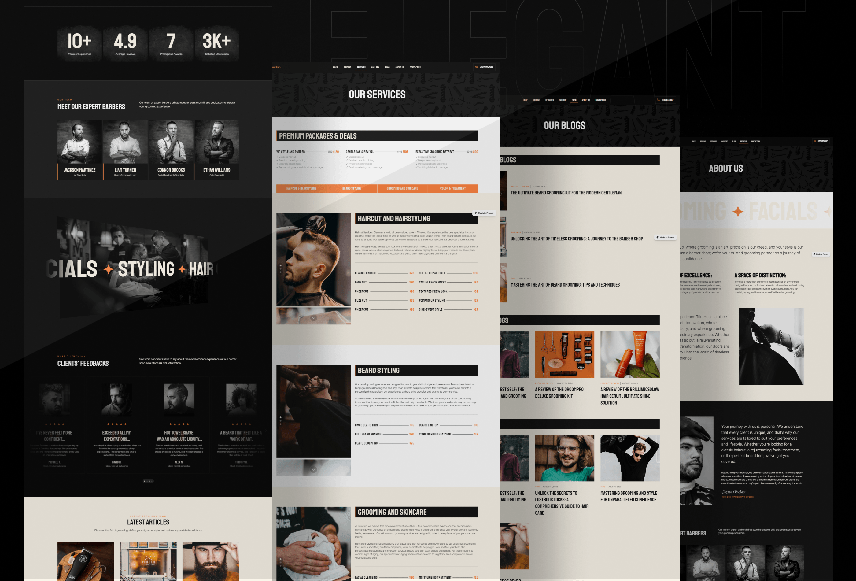 Screenshot 3 for Barber , a Framer Marketplace template by Real Mehedi.