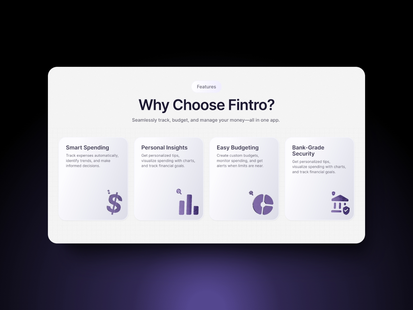 Screenshot 2 for Fintro, a Framer Marketplace template by Framer Lists.