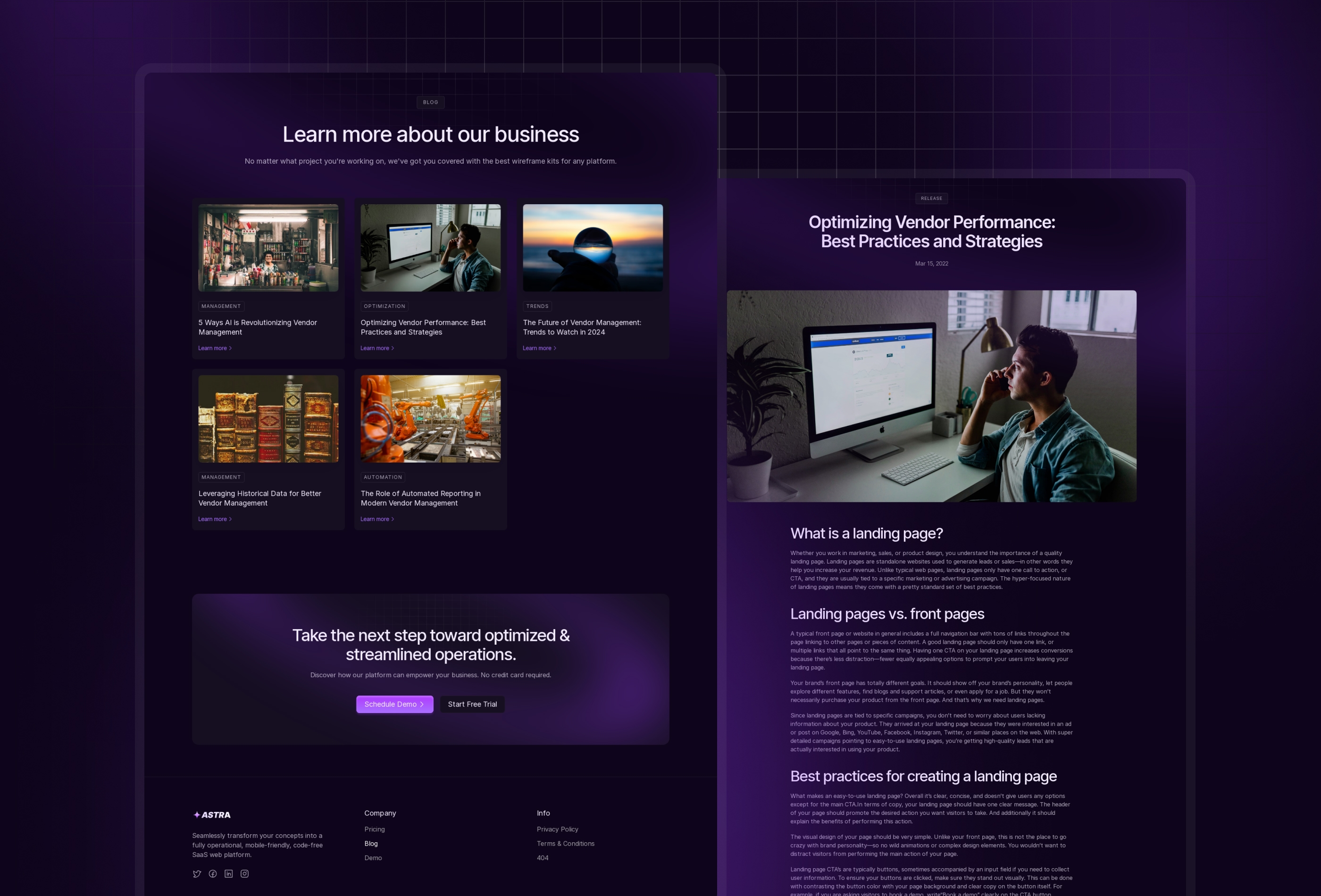 Screenshot 4 for Astra , a Framer Marketplace template by Ninja Designs.